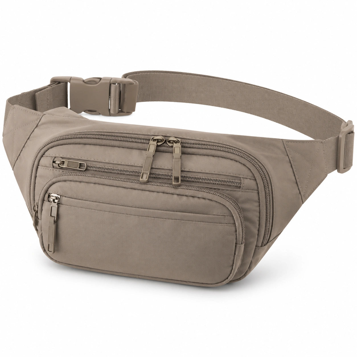H¨¹fttasche 32 x 7 x 15 cm aus Polyester in Taupe mit verstellbarem Gurt und Rei?verschlussf?chern
