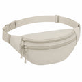G¨¹rteltasche 28 x 7 x 15 cm aus Kunstleder in Beige mit drei Rei?verschlussf?chern