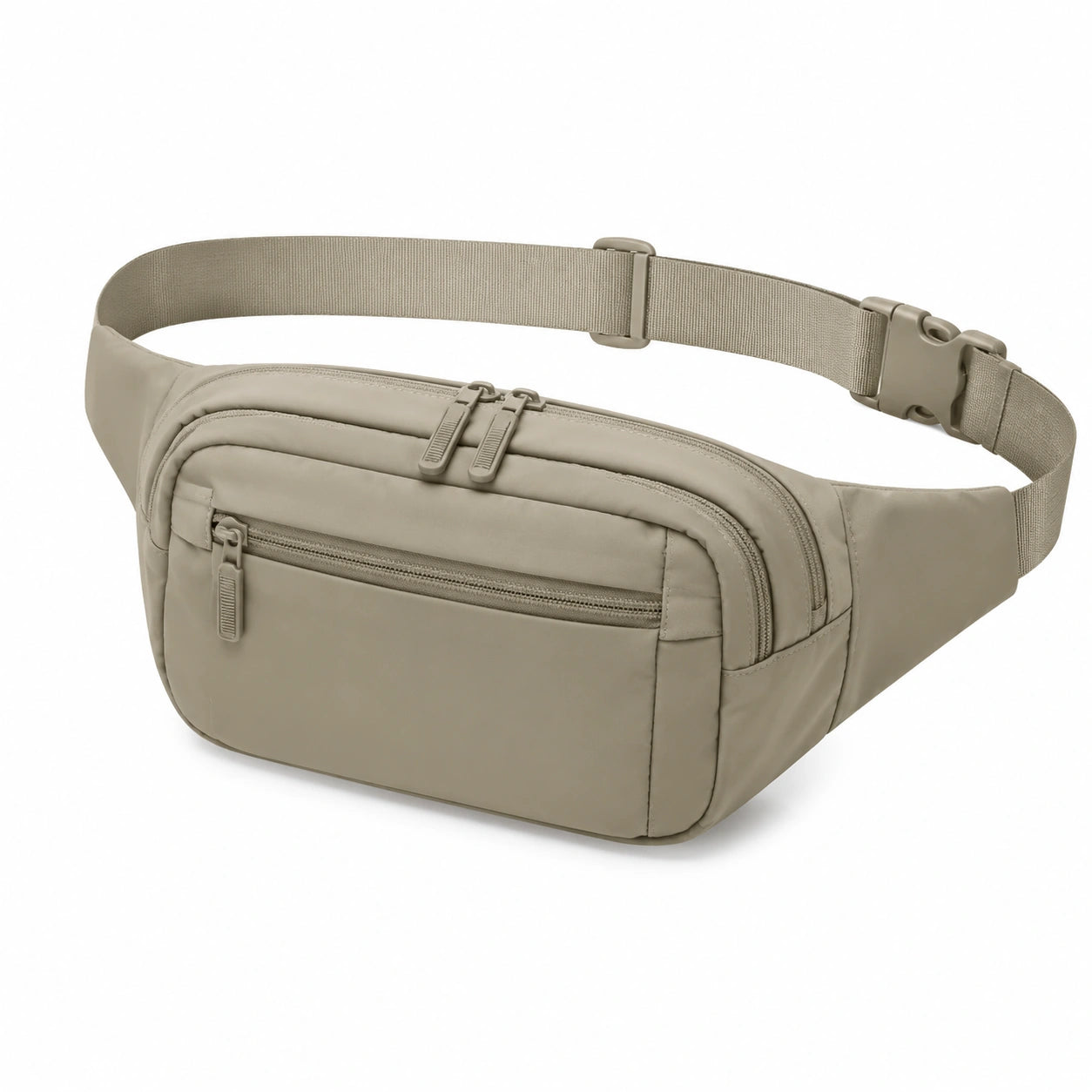 G¨¹rteltasche 32 x 8 x 15 cm aus Kunstfaser Taupe mit Rei?verschluss f¨¹r Alltag