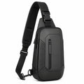 Umh?ngetasche 18 x 8 x 32 cm Kunstleder Schwarz f¨¹r Alltag mit verstellbarem Schultergurt