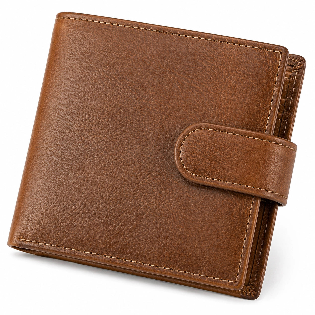 Geldb?rse 12 x 10 x 2 cm in Braun Lederoptik mit Druckknopfverschluss