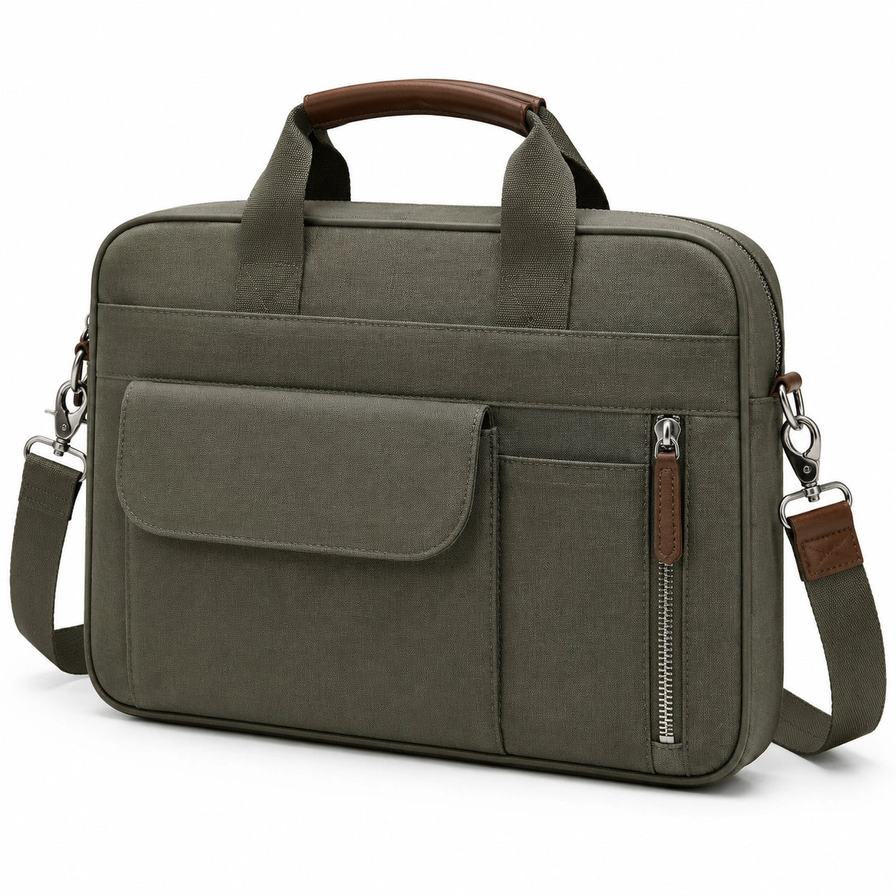 Laptoptasche 40 x 8 x 30 cm aus Textilgewebe olivgr¨¹n mit Schultergurt