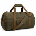 Reisetasche 50 x 25 x 28 cm aus Textilgewebe Olivgr¨¹n Braun mit Schultergurt im Duffel-Stil