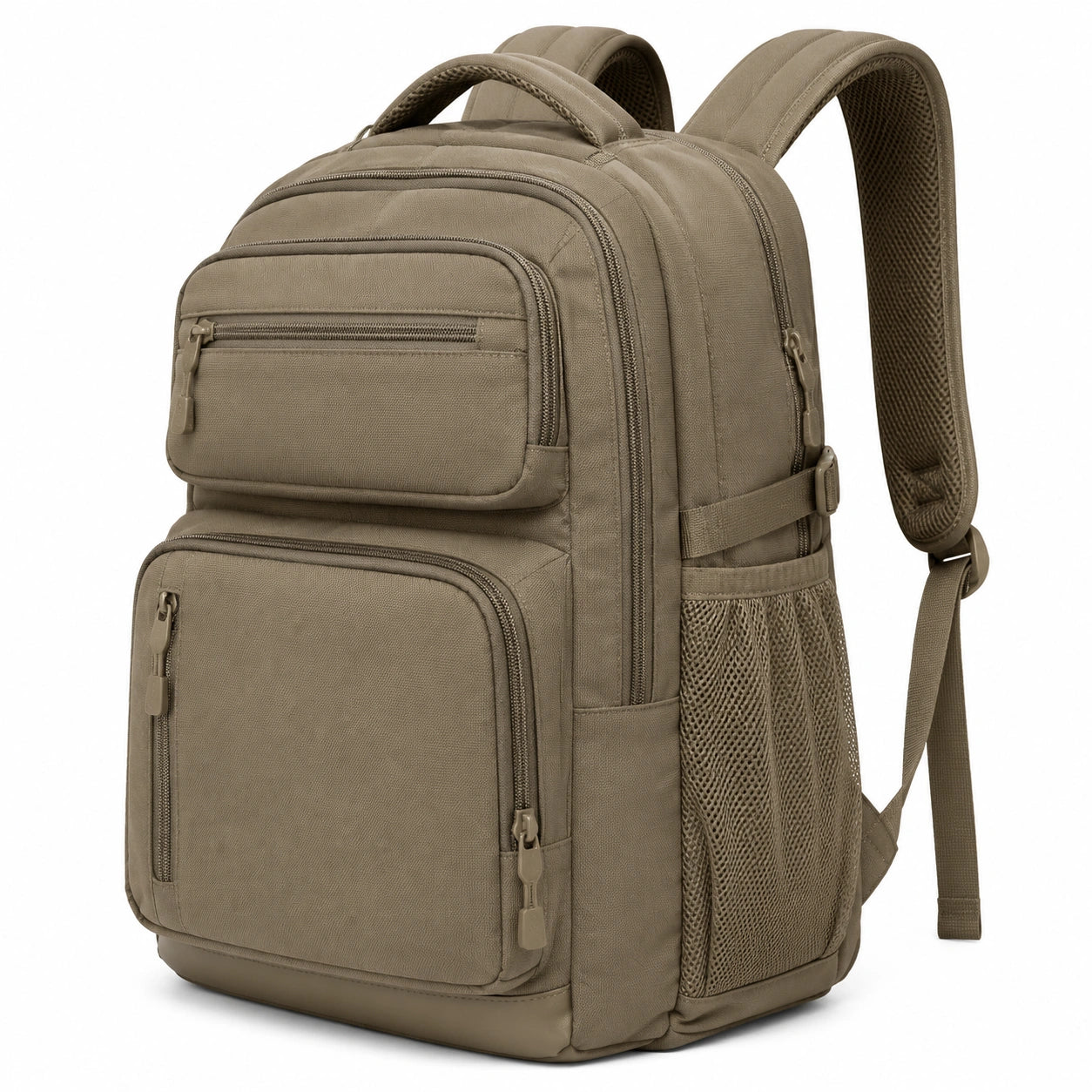 Rucksack 32 ¡Á 20 ¡Á 45 cm aus Textil in Khaki mit Mehrfachf?chern