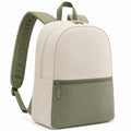 Rucksack 30 x 15 x 40 cm aus Textilgewebe Beige/Olivegr¨¹n mit Frontfach f¨¹r Alltag und Freizeit