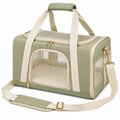 Haustier-Transporttasche 45 x 28 x 30 cm Textil Mesh Salbeigr¨¹n f¨¹r Reisen mit Schultergurt