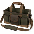 Werkzeugtasche 40 ¡Á 18 ¡Á 30 cm aus Textil und Kunstleder Gr¨¹n Braun mit Schultergurt